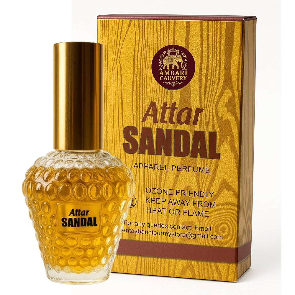 エッセンシャルオイル Mysore Cauvery Sandal Oil 25Gms Mysore Cauvery Sandal Attar Perfume 45ml | Unisex Long